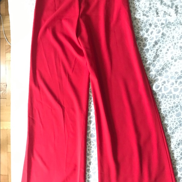 NWT Alice+Olivia High Waist Red Wide Leg Eric pant - Picture 7 of 8